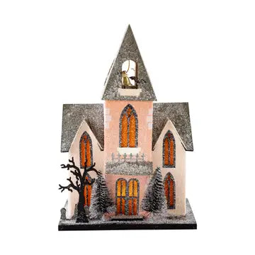 Spooky Lighted Village Paper Houses