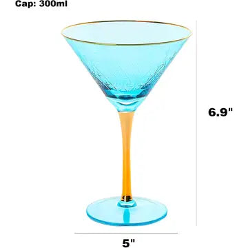Gold Rimmed Crystal Martini Glasses