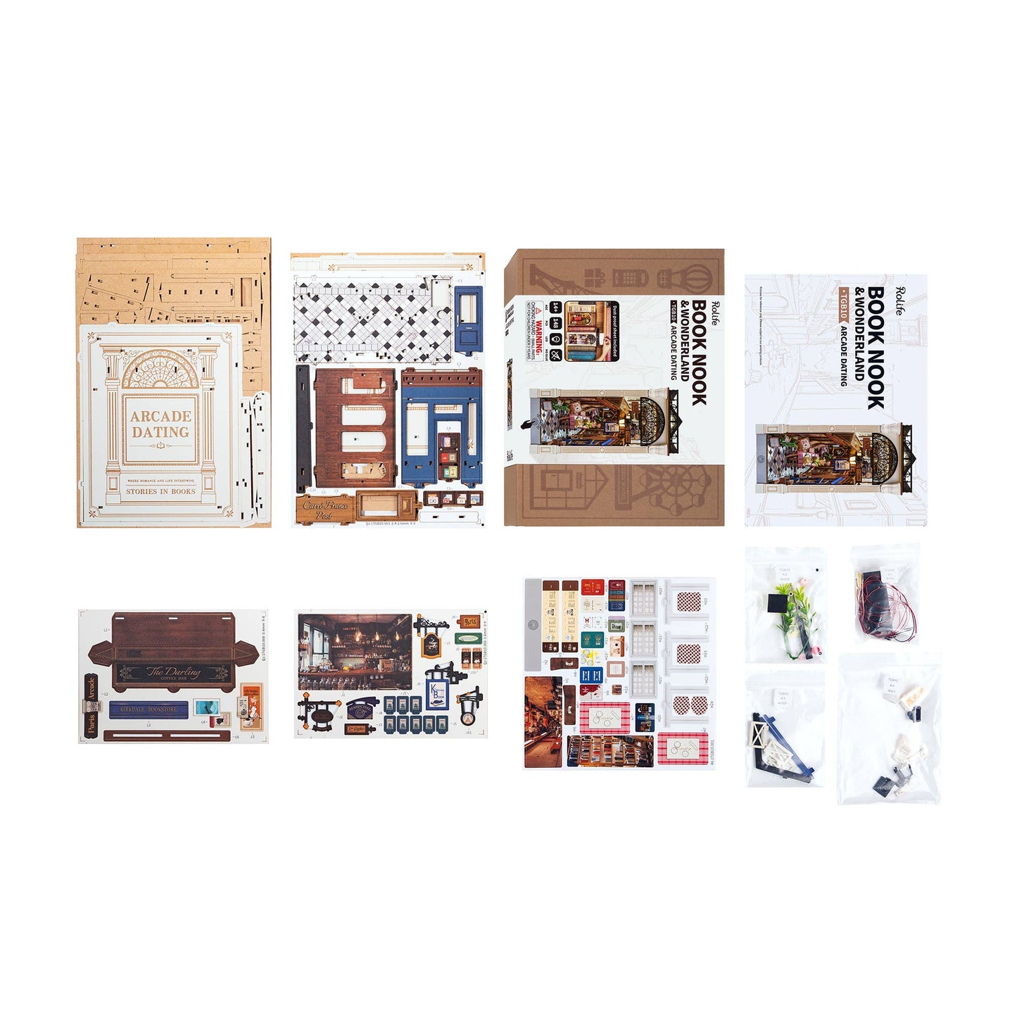 DIY Book Nook Kit: Paris Arcade Date w/ Dust Cover