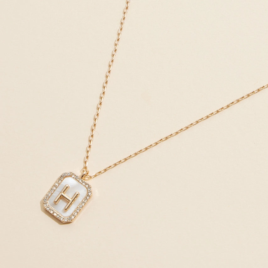 Initial Shell Charm necklaces