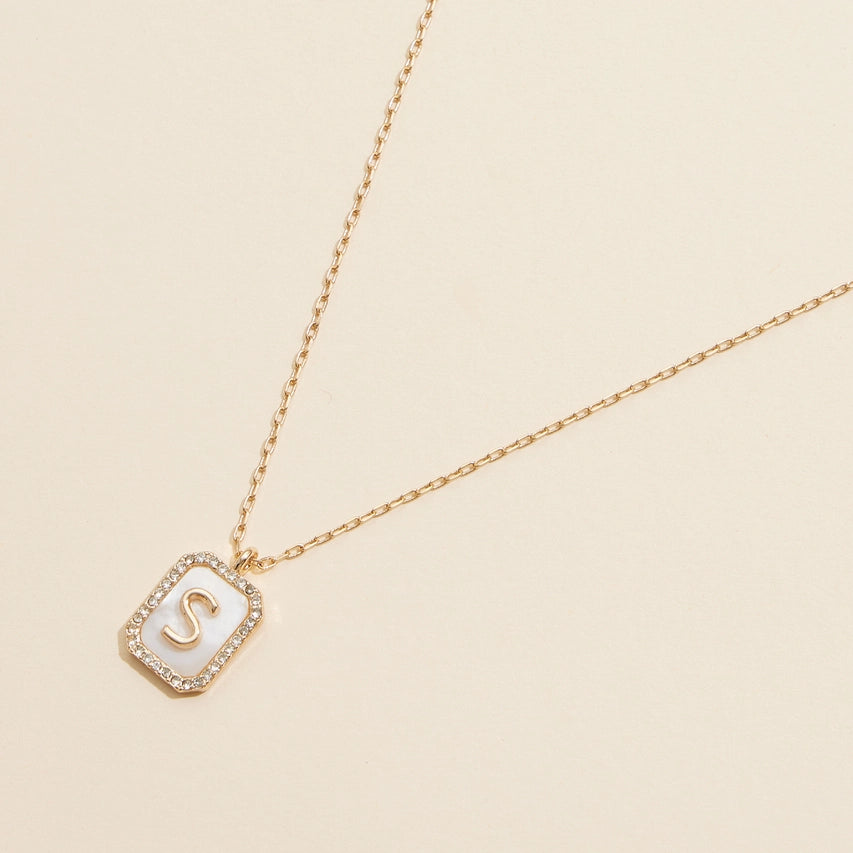 Initial Shell Charm necklaces