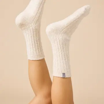 Cozy Marshmallow Crew Socks with Grippers