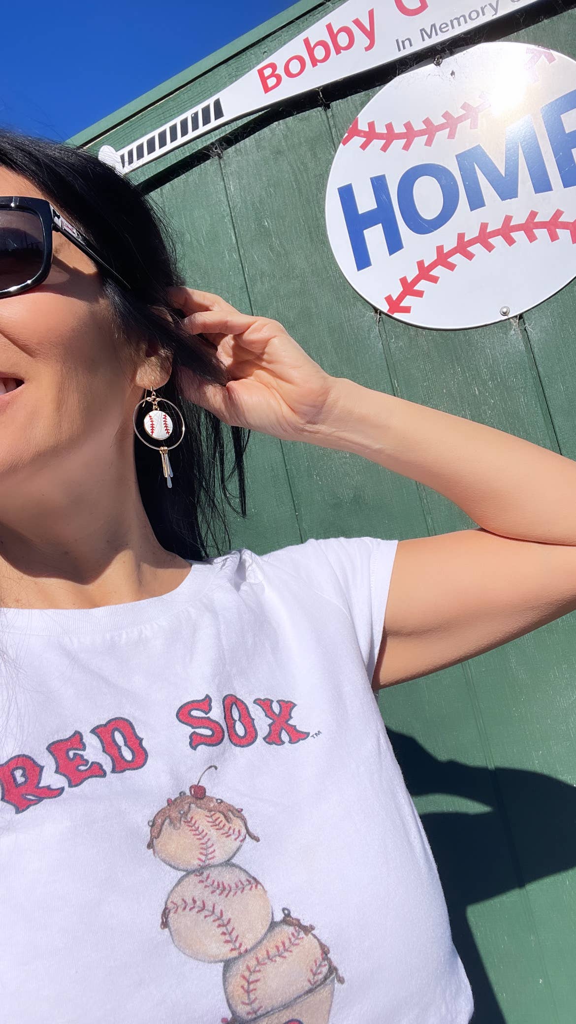 Baseball Love Hoop Earrings
