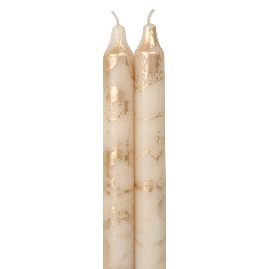 12" Decorative Taper Candles w/ Gold