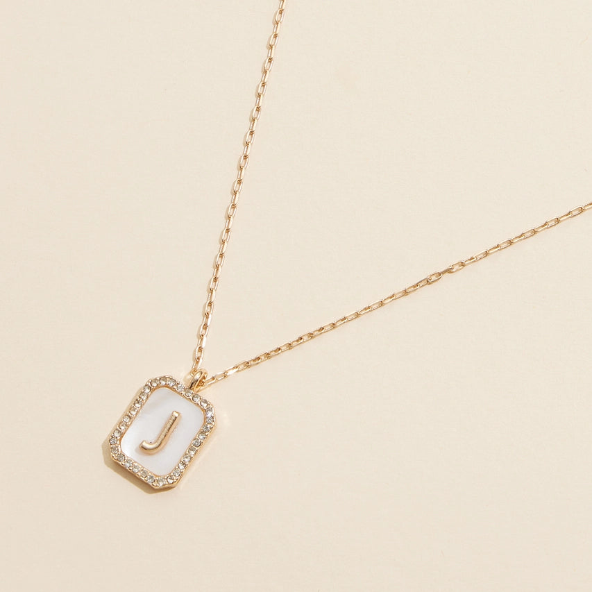 Initial Shell Charm necklaces