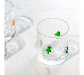 Drinking Glasses w/ Christmas Icons