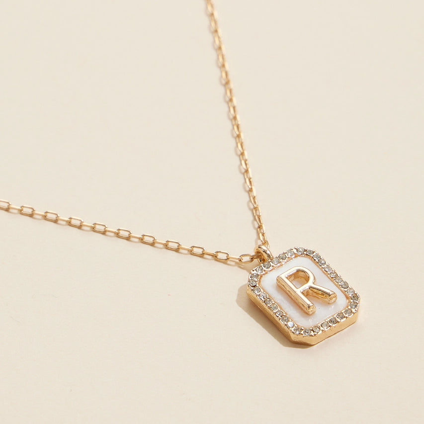 Initial Shell Charm necklaces