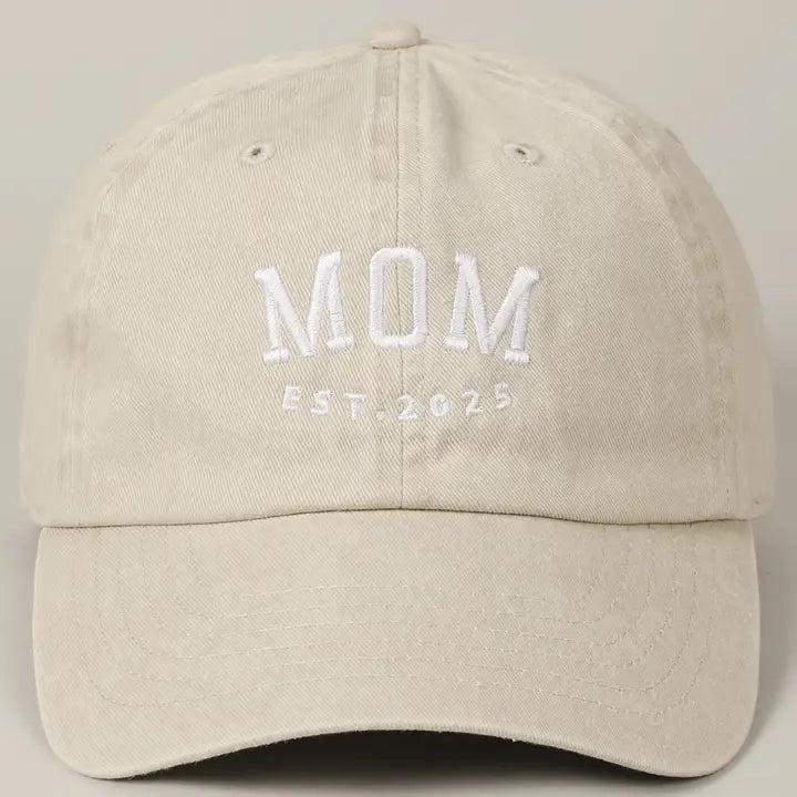Mom est. 2025 Embroidered Baseball Cap