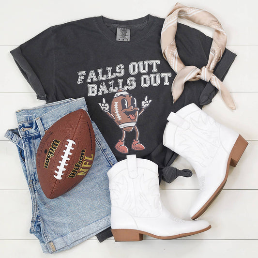 Falls Out Balls Out Graphic Tee Shirt