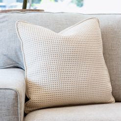 White 20" Jacquard Weave Pillow