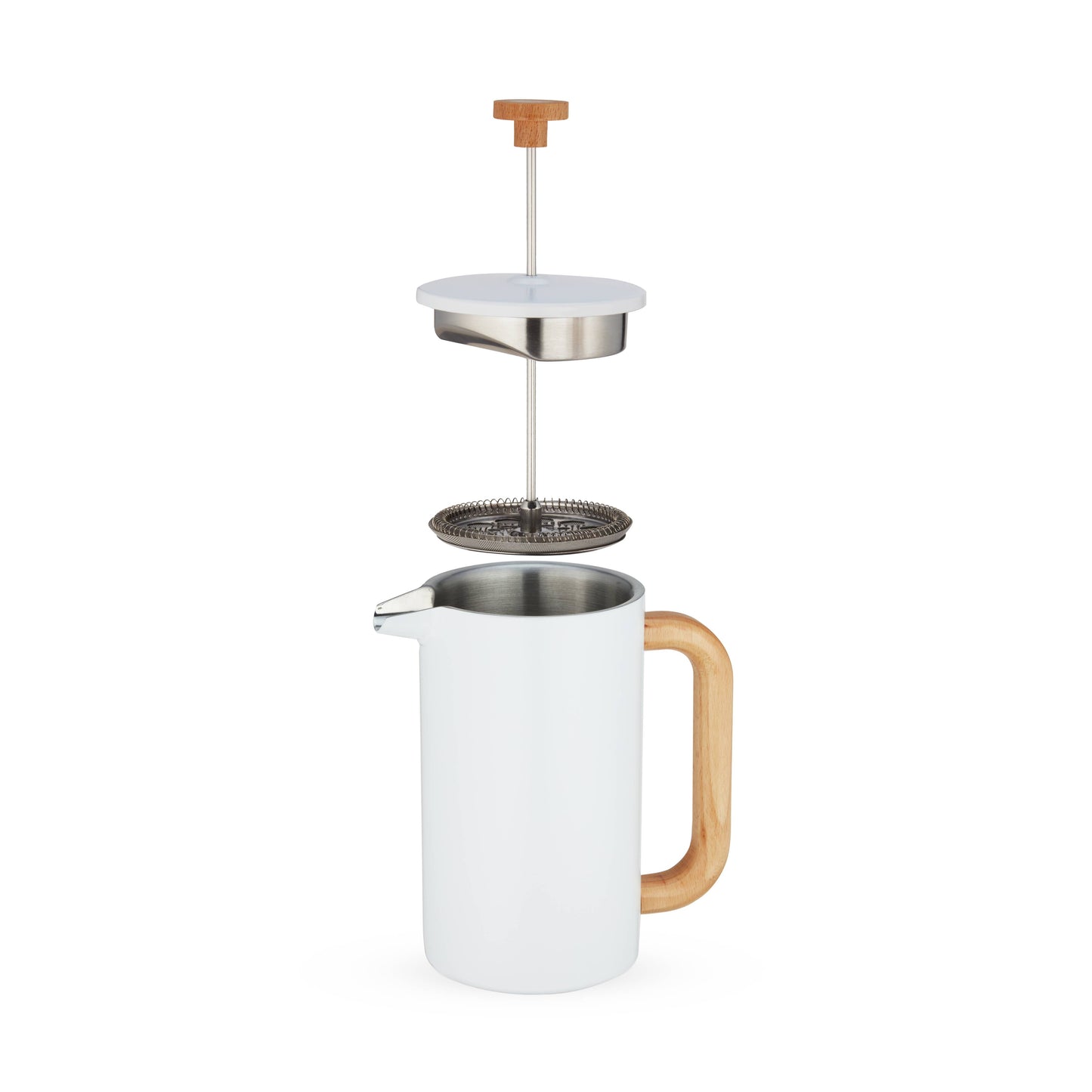 Stainless Steel & Wood Tea & Coffee Press Pot