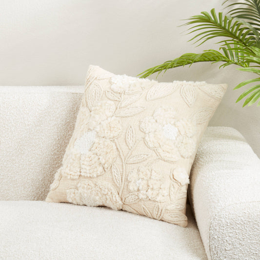 Embroidered Texture Floral Pillow