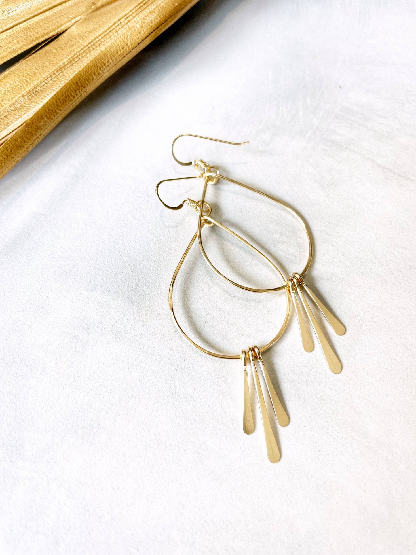 Teardrop Hoops Triple Fringe | 14kt Gold Filled, Sterling