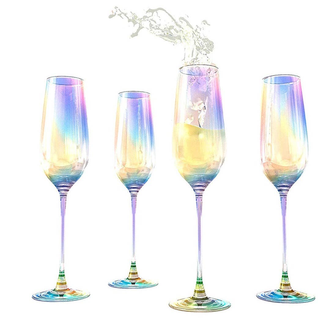 Iridescent Champagne Flutes