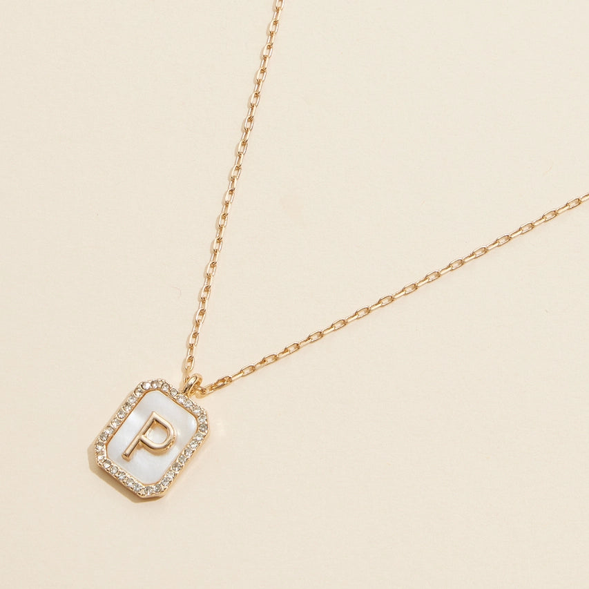 Initial Shell Charm necklaces
