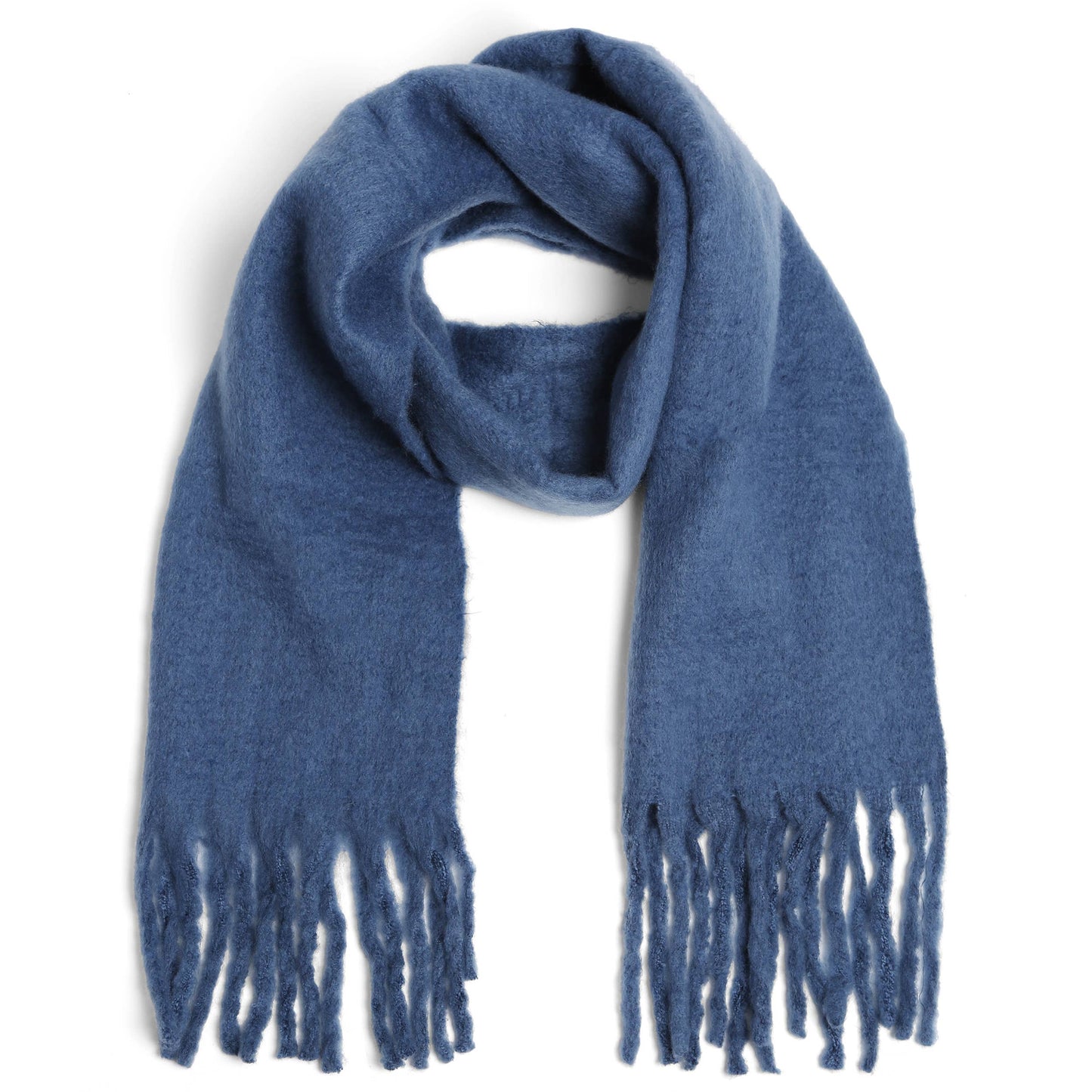 Solid Color Fringe Scarf