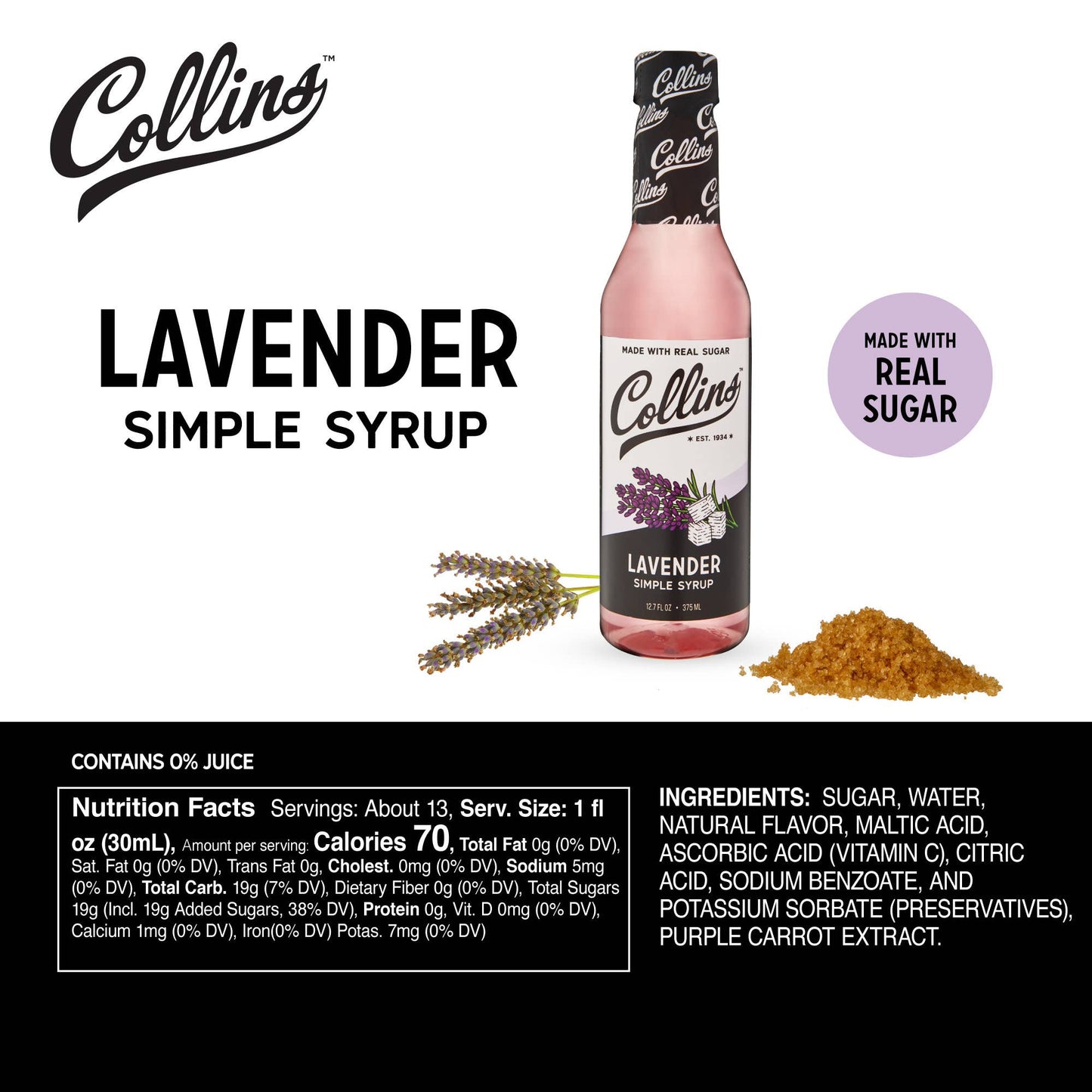 Real Sugar Lavender Cocktail Simple Syrup