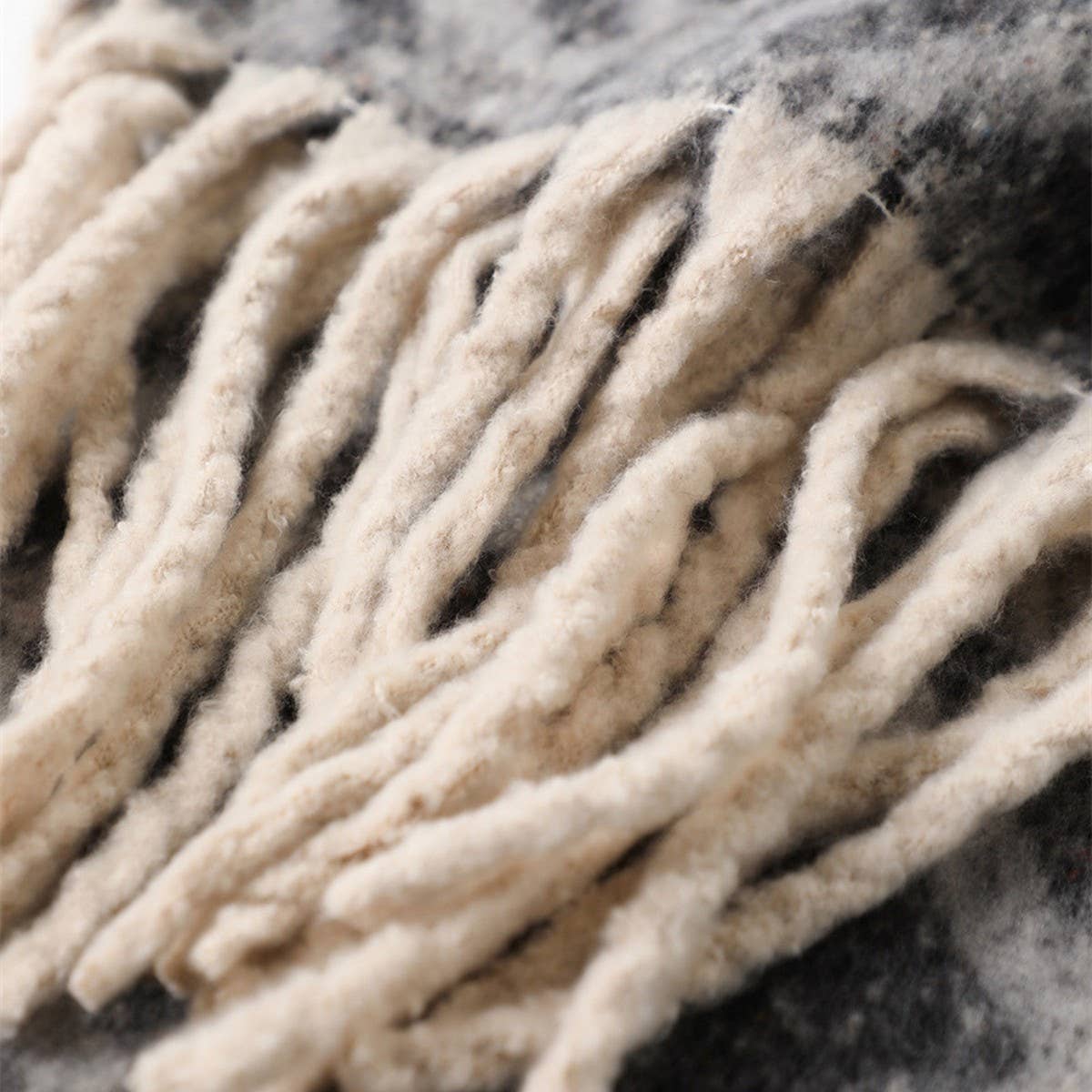 Geometric Tassel Shawl Scarf