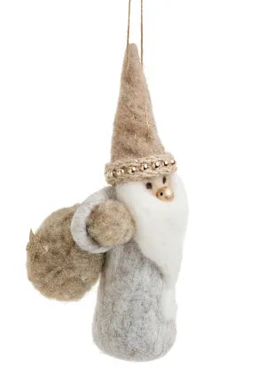 Deco Wool Santa Ornament