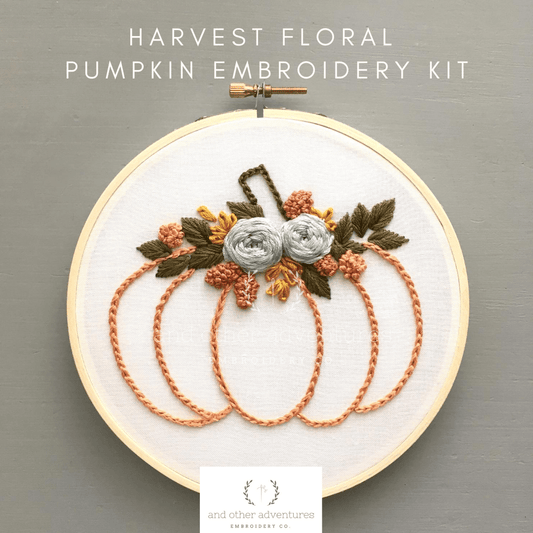 Harvest Floral Pumpkin Embroidery Kit