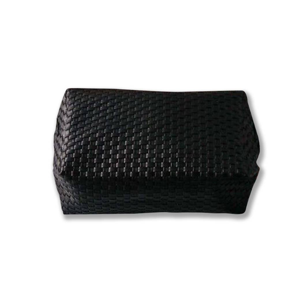 Leather Woven Cosmetic Bag