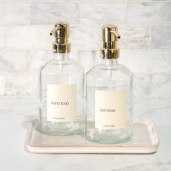 Labeled Glass Soap Dispensers