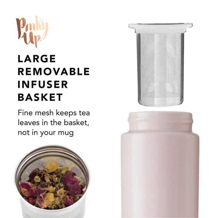 Double-Walled Ceramic Travel Mug w/ Infuser