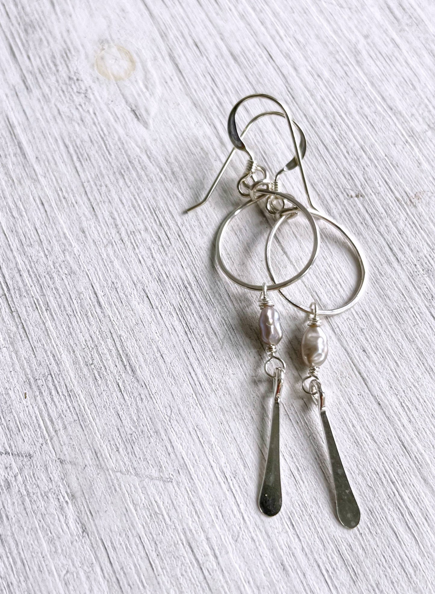 Baby Hoop Pearl Spike | 14kt Gold Filled, Sterling Silver