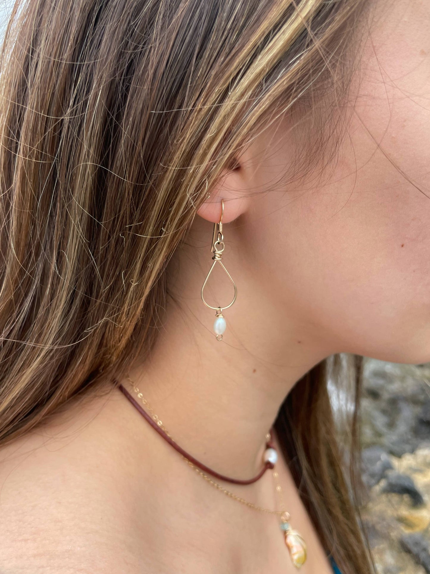 Small Teardrop Freshwater Pearl | 14kt Gold Filled, Sterling