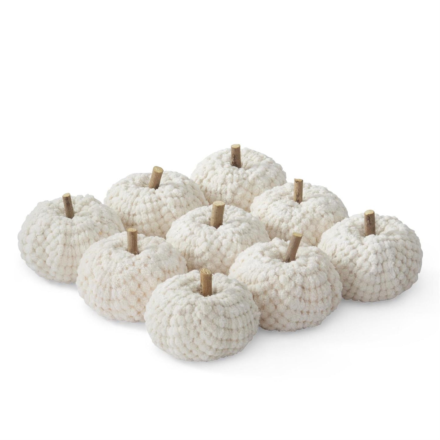 Cream Velvet Knit Pumpkins