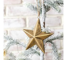 Wooden Gold Star Ornament