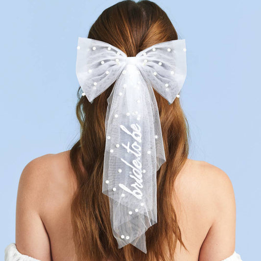Bride to Be Pearl Hair Bow