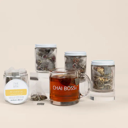 Tea Sachets in Glass Jar
