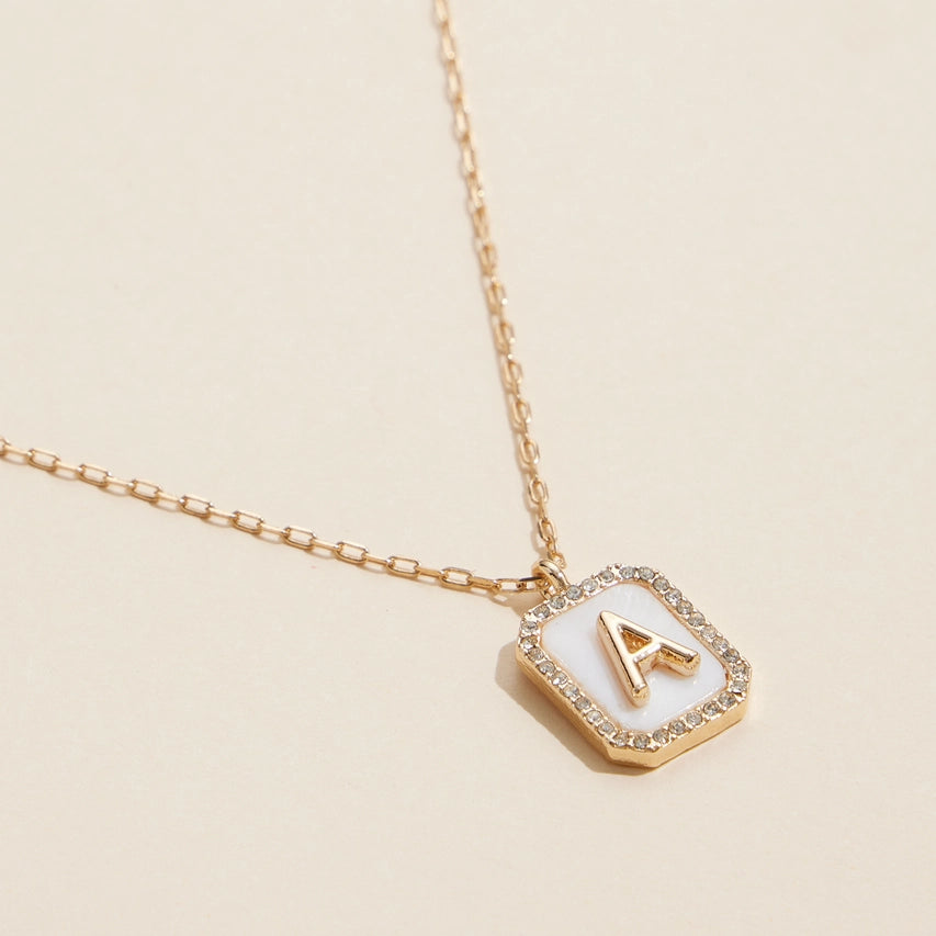 Initial Shell Charm necklaces