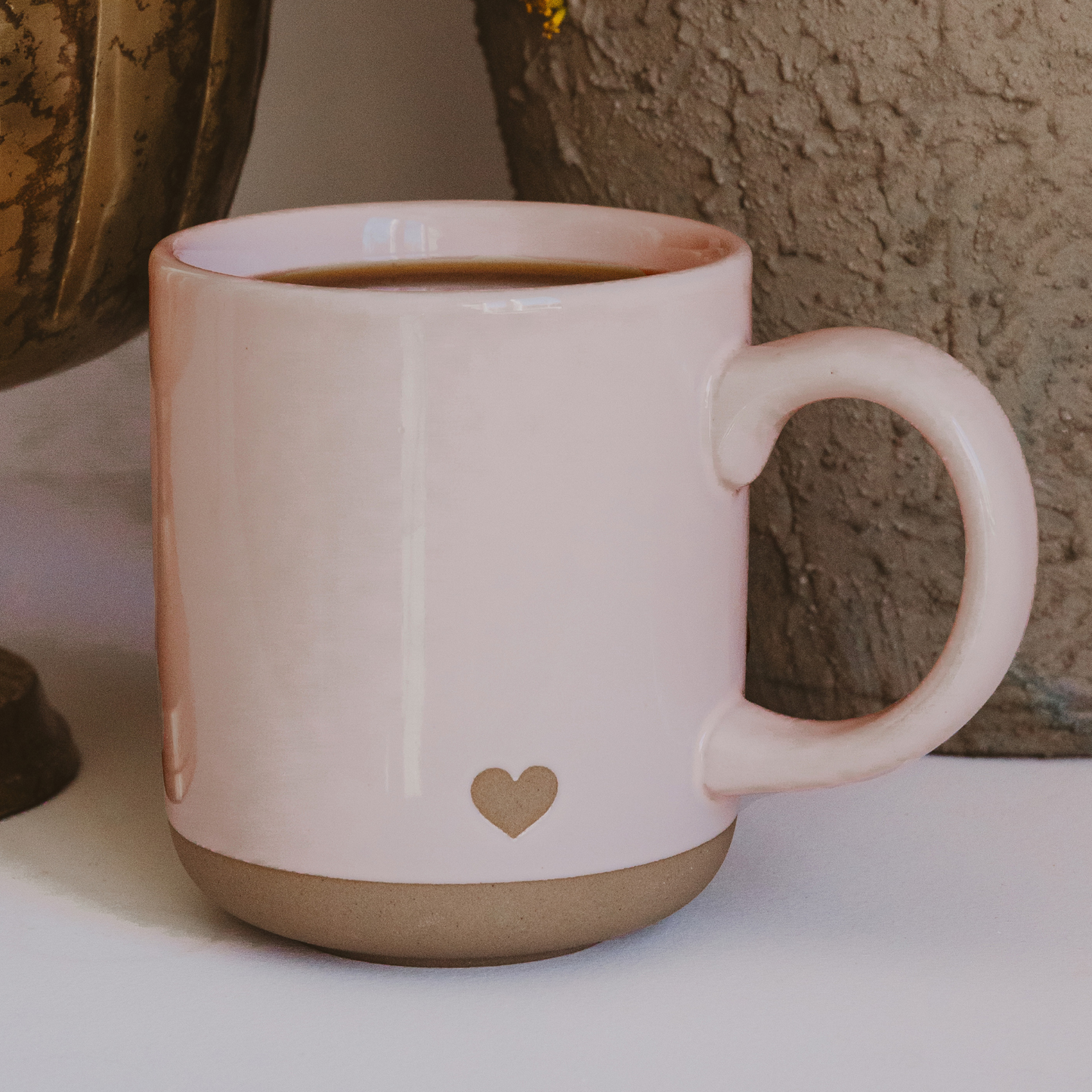 Heart Pink Stoneware Mug