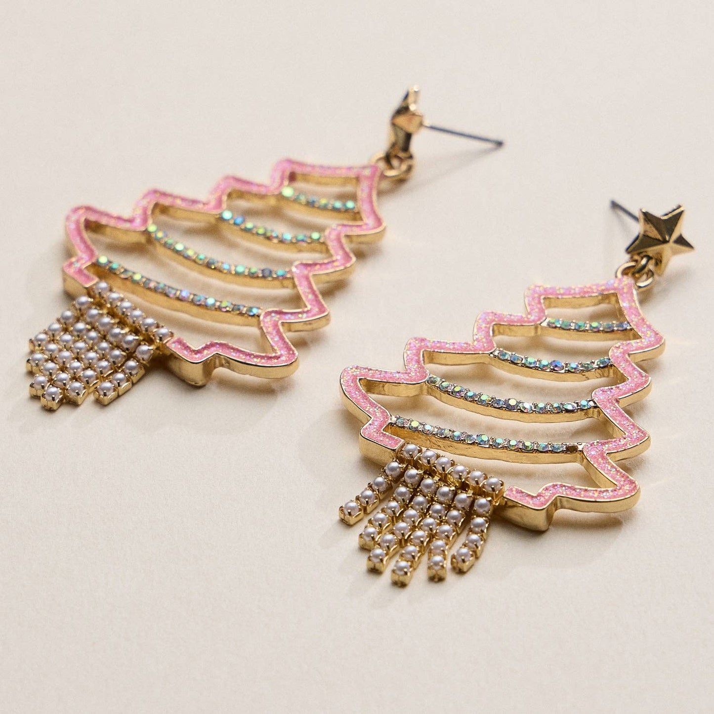 Crystal Christmas Tree Drop Earrings