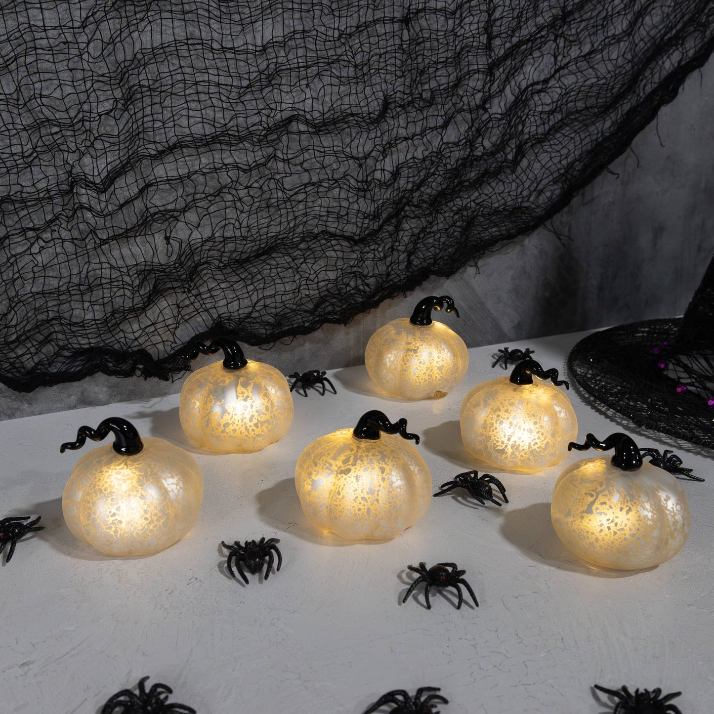 LED Mini Glass Pumpkins