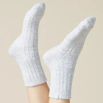 Cozy Marshmallow Crew Socks with Grippers
