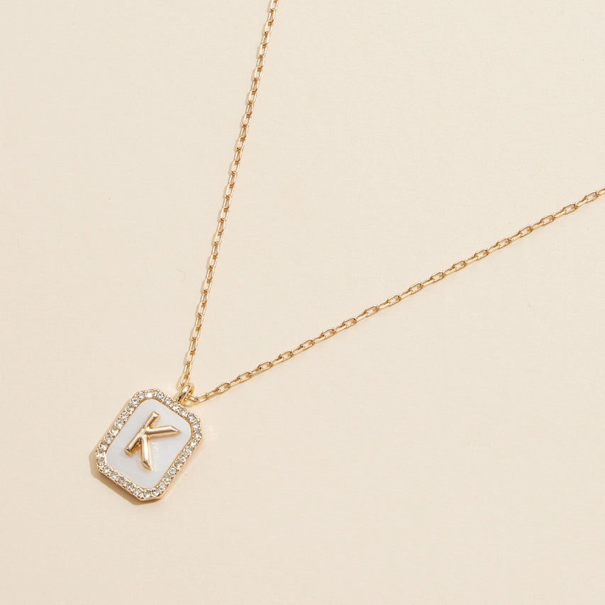 Initial Shell Charm necklaces