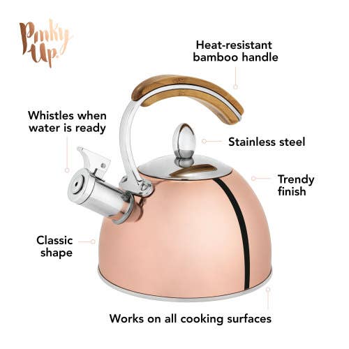 Presley Rose Gold Classic Whistling Tea Kettle