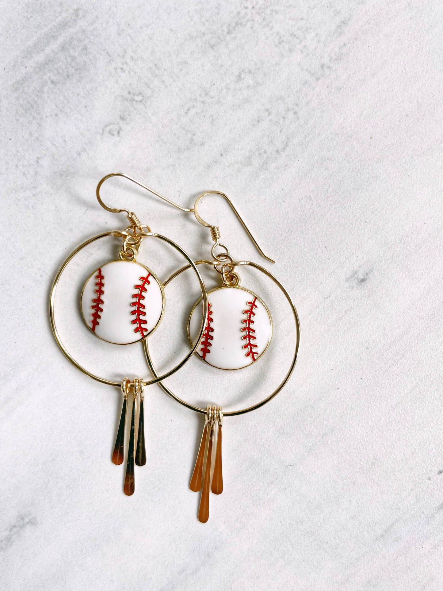 Baseball Love Hoop Earrings