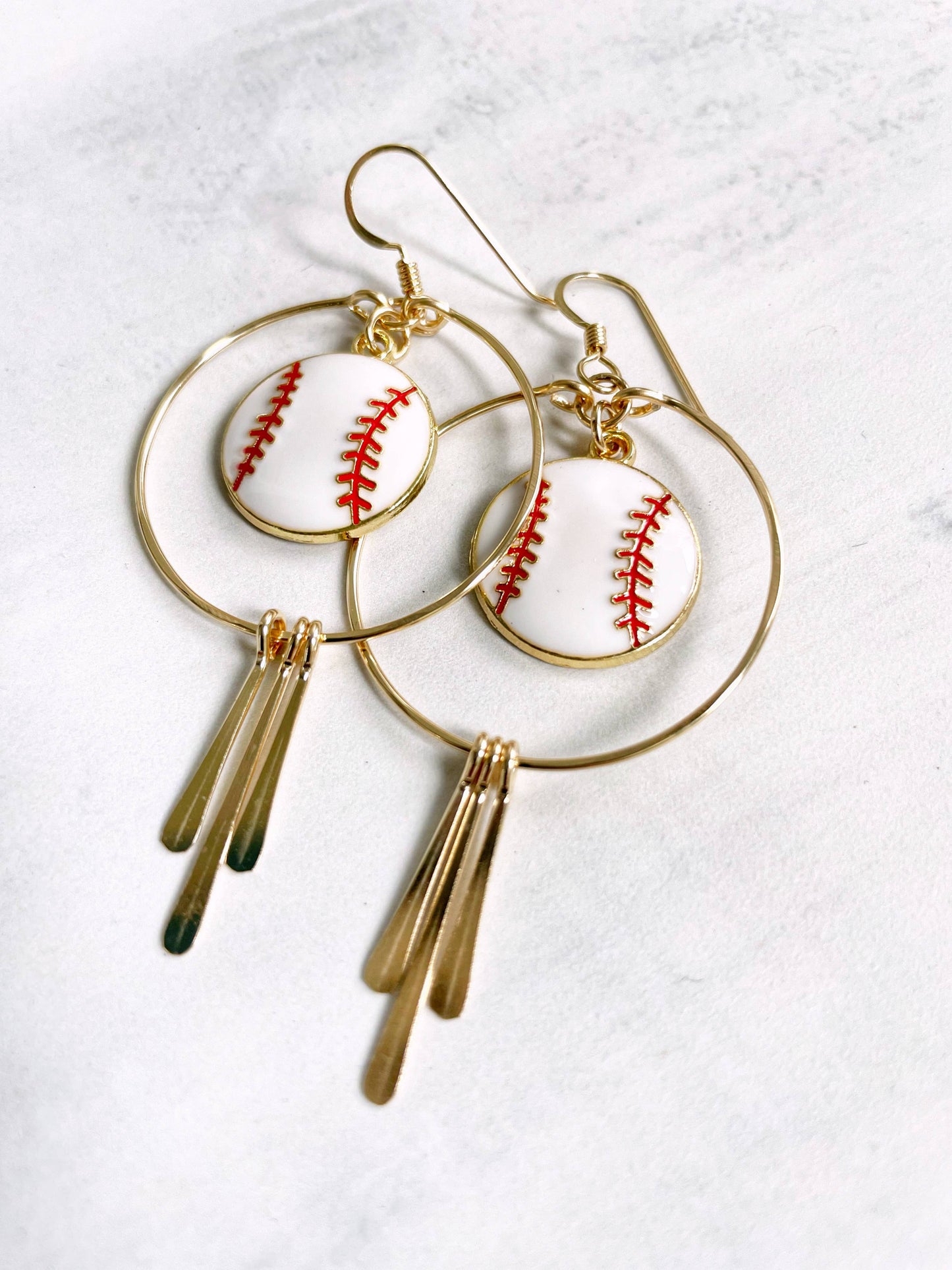 Baseball Love Hoop Earrings