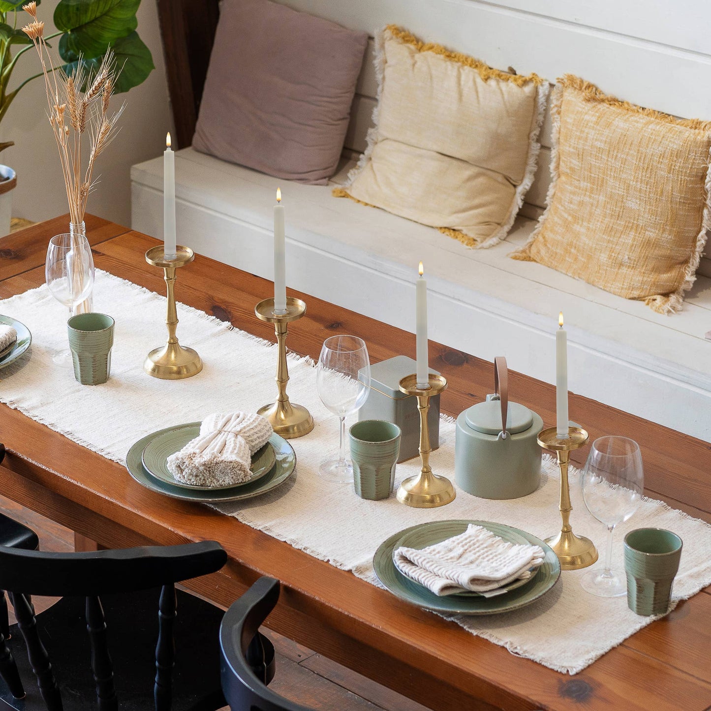 White Taper Candles S/4