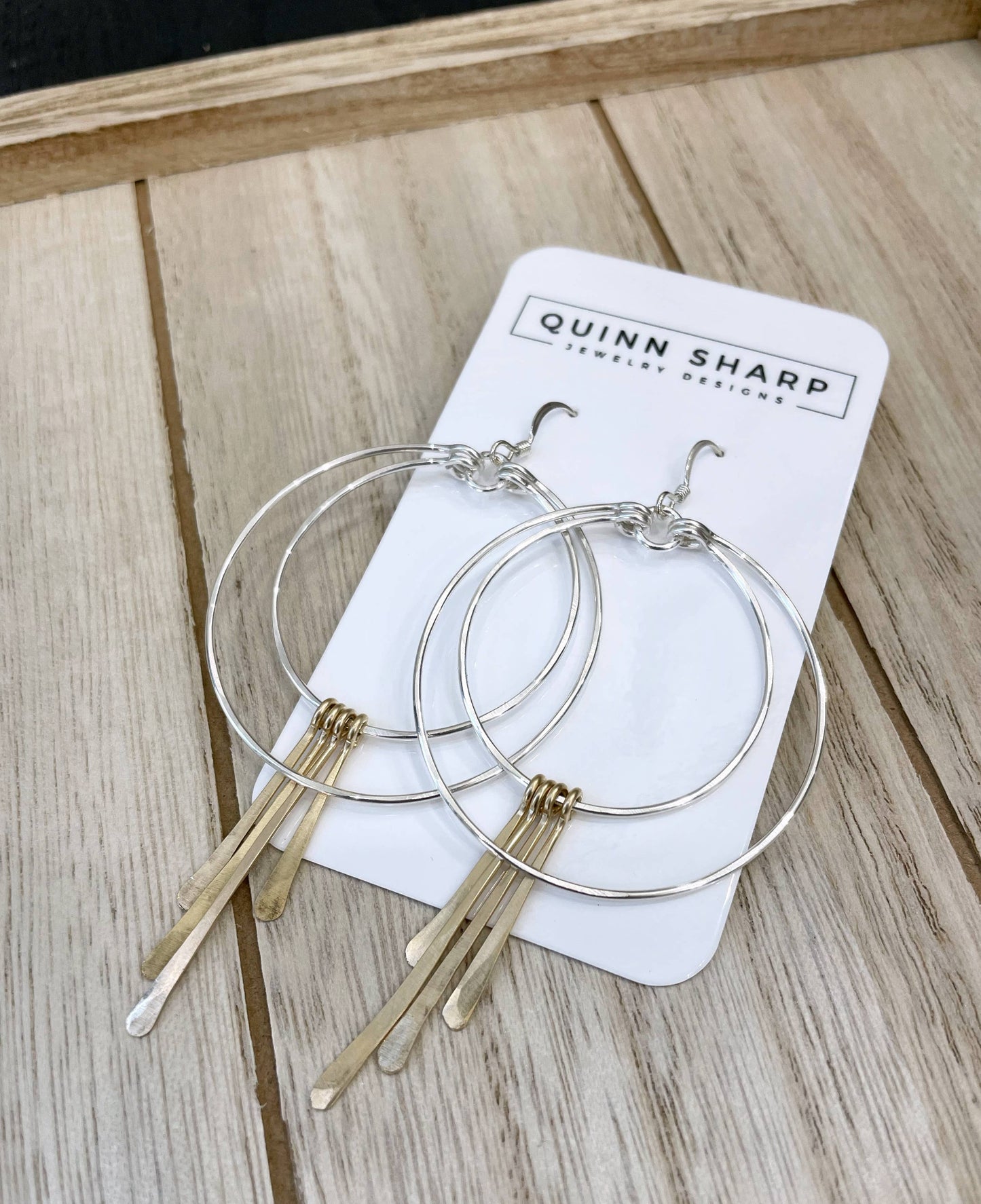 Double Circle Hoop Metal Fringe | 14kt Gold Filled, Sterling