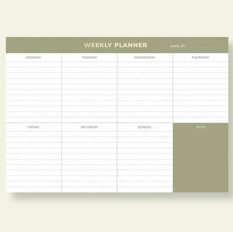 Olive Weekly Planner Notepad