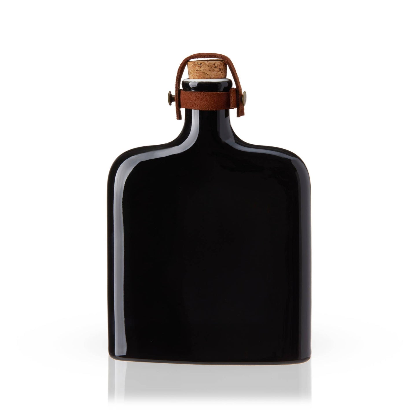 Nautilus Ceramic Flask w/ Cork & Leather Strap