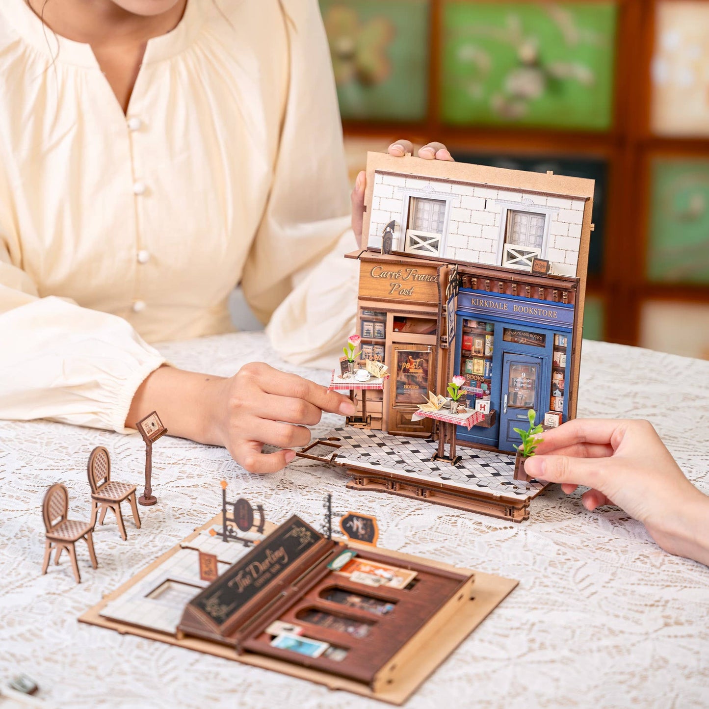 DIY Book Nook Kit: Paris Arcade Date w/ Dust Cover