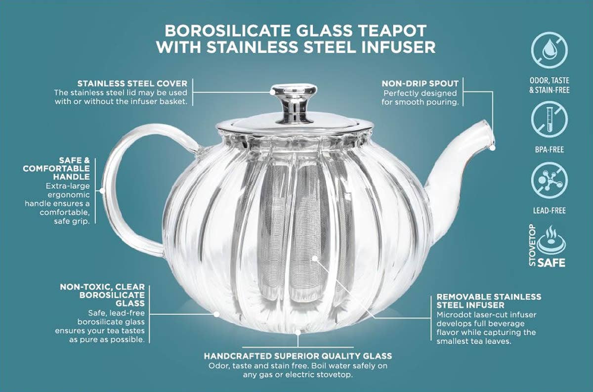 Vienna Glass Teapot w/ Removable Infuser