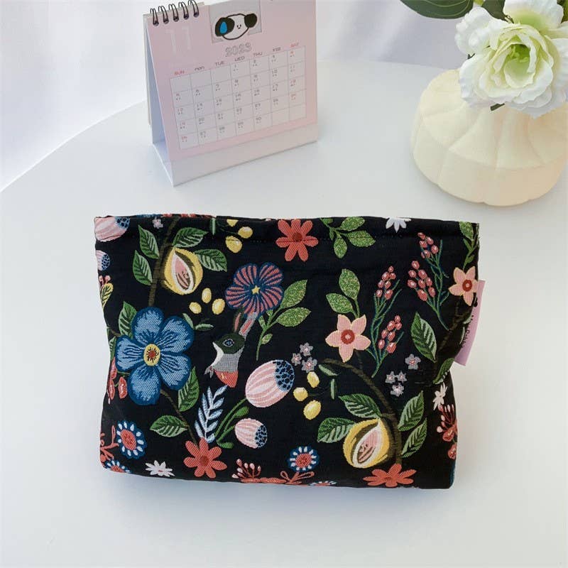 Travel Embroidered Cosmetic Pouches