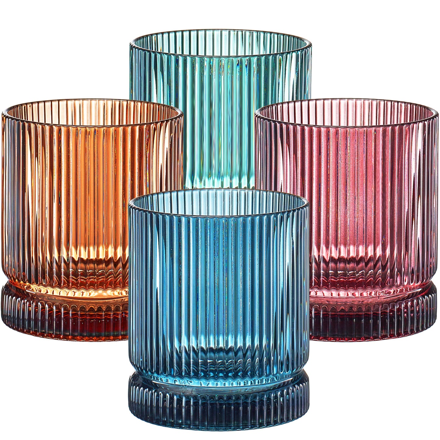 Ribbed Whiskey Drinking Glasses